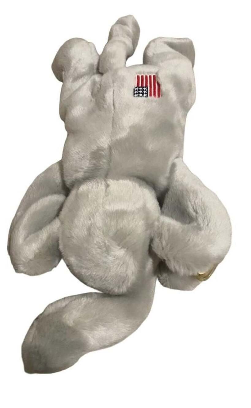 Ty Beanie Buddies Righty The Elephant With Flag Plush 12”